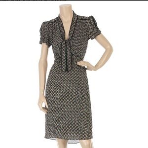 Diane Von Furstenberg Multicolor Patterned Midi Dress‎ Miss Kitt Dress Sz 6